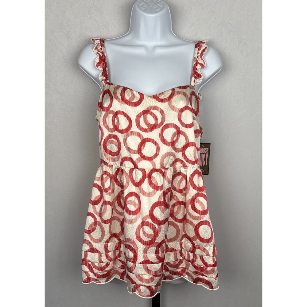 NEW Vintage Juicy Couture Cherry Pie 100% Silk Top Women's 6 Girly Y2K 2000s